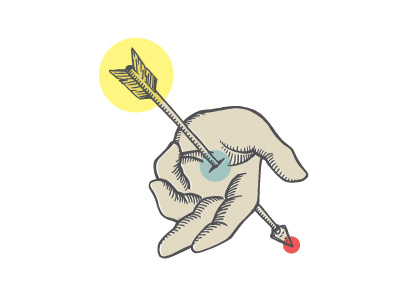 Dont stray arrow hand illustration