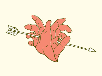 happy valentines arrow hand drawn hands illustration valentines vector