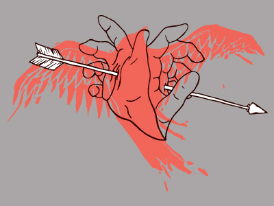 Blood on your hands a arrow bird hand drawn hands illustration it on put threadless vector