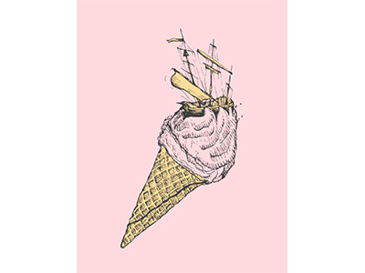 ice cream storm print presale ice cream illustration poster ship