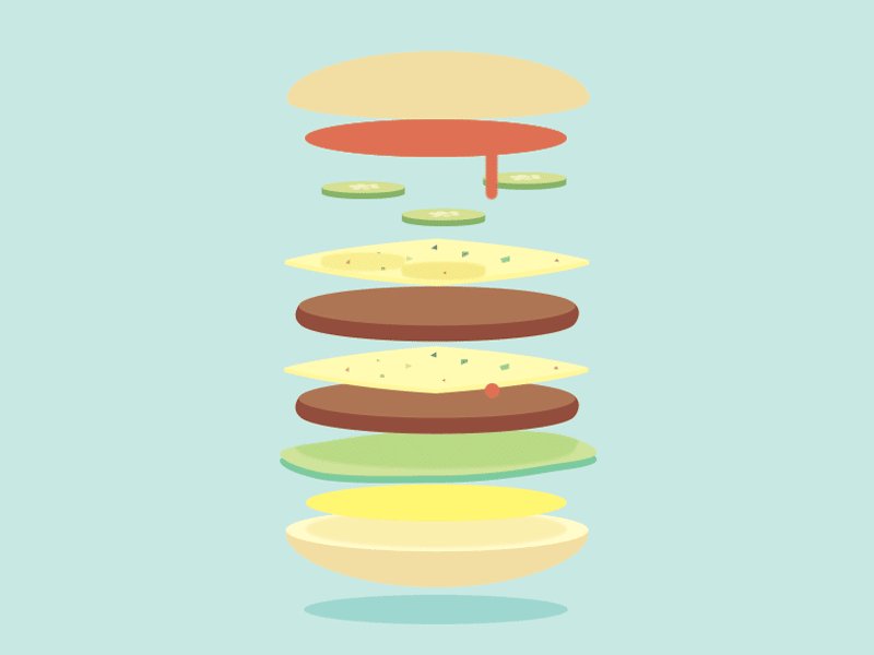 Burgerday! animation burger drip drop vector