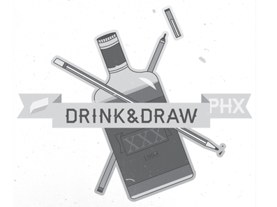 drink and draw art bottle draw drink logo pen pencil