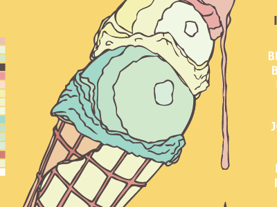 poster design art icecream illustrator show