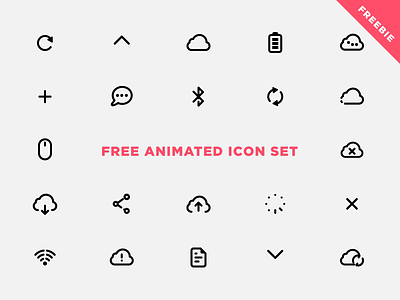 Free Animated Icon Set aftereffects animated animation app css design free freebie icons ios json lottie react react native set svg svg animation ui vector web