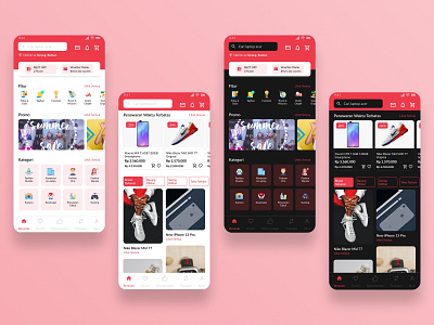E-commerce Mobile App in Light Mode and Dark Mode