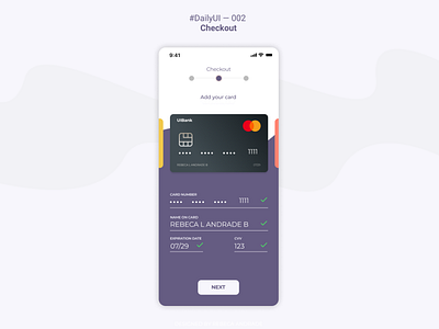 Daily UI - 002 - Checkout application checkout credit card daily ui figma graphic design mobile ui ui design