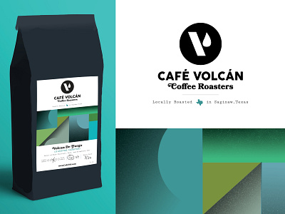 Cafe Volcan Coffee Roasters branding logo package design