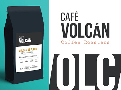 Cafe Volcan Coffee Roasters branding logo package design