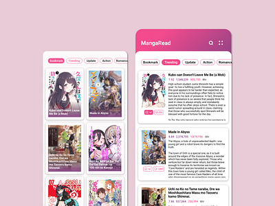 #Exploration Manga Reader Mobile anime exploration manga reader ui uidesign uiux ux uxdesign