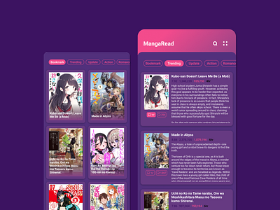 #Exploration Manga Reader Mobile Dark anime design exploration homepage ui uidesign uiux ux uxdesign