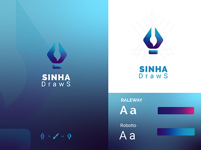 Sinha Draws Logo branding design icon illustration illustrator logo minimal minimalistic logo