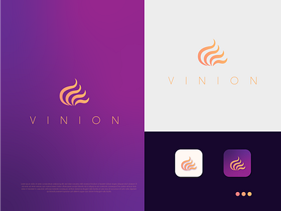 "V" Letter Modern Fashion Logo |  Vinion Concept Logo