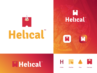 Modern H letter + Pizza shop Concept logo | "Helical"