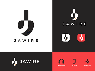 Jawire | J letter Modern Logo adobe illustrator branding color design electronics logo headphone headphone logo icon design illustration logodesign minimal minimalistic logo negative space tech logo