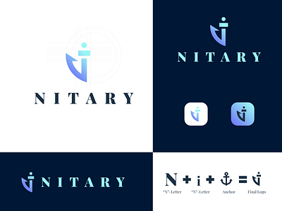 Nitary | Maritime company logo | N letter Logo branding color icon design logo logodesign minimal minimalist logo minimalistic logo modern modern logo navy logo vector