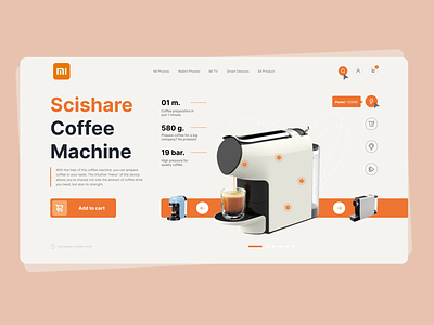 Xiaomi Coffee Machine branding coffe coffe machine design typography ui ux web xiaomi