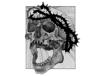 Skull cranium darkart darkillustration dotwork illustration lowbrow macabre penandink pointillism skeleton skull skullart skulls stippling