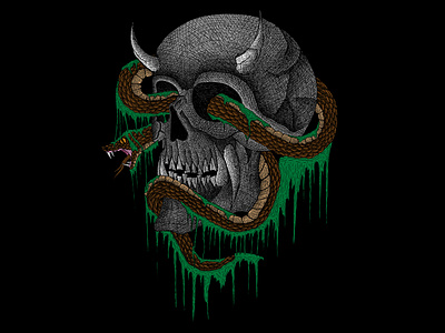 Skull and Snake (SOLD)