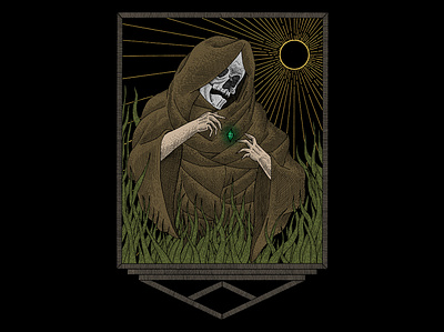 The Stone Keeper (SOLD) artwork crosshatching darkart illustration lowbrow macabre occult penandink skull skullart