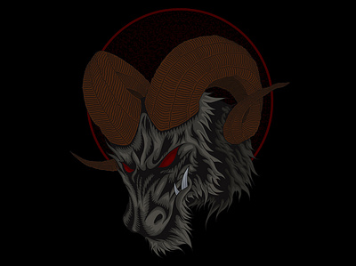 Sacrificial Goat (SOLD) 666 artwork colorful dark dark art darkart digitalart digitaldrawing drawing goat graphic design illustration lowbrow macabre occult satanic satanic art tshirtdesign