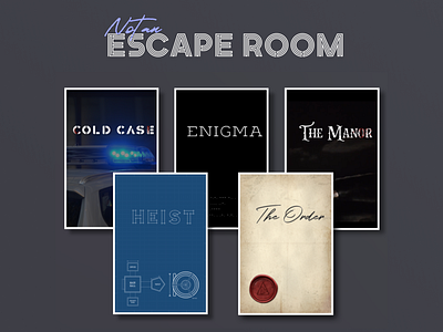 Not An Escape Room branding design escape room figma flat game icon logo typeform typography web website