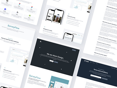 Atom Design - Landing page atom branding bubble business design minimal modern no code webflow