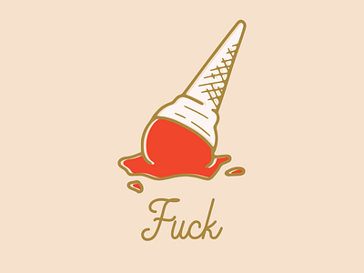 Fuck design fuck hot ice cream icecream illustration melting minimal summer vector