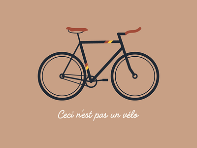 Ceci n’est pas un vélo bicycle bike cycling flat illustration minimal quote retro ride vector velo