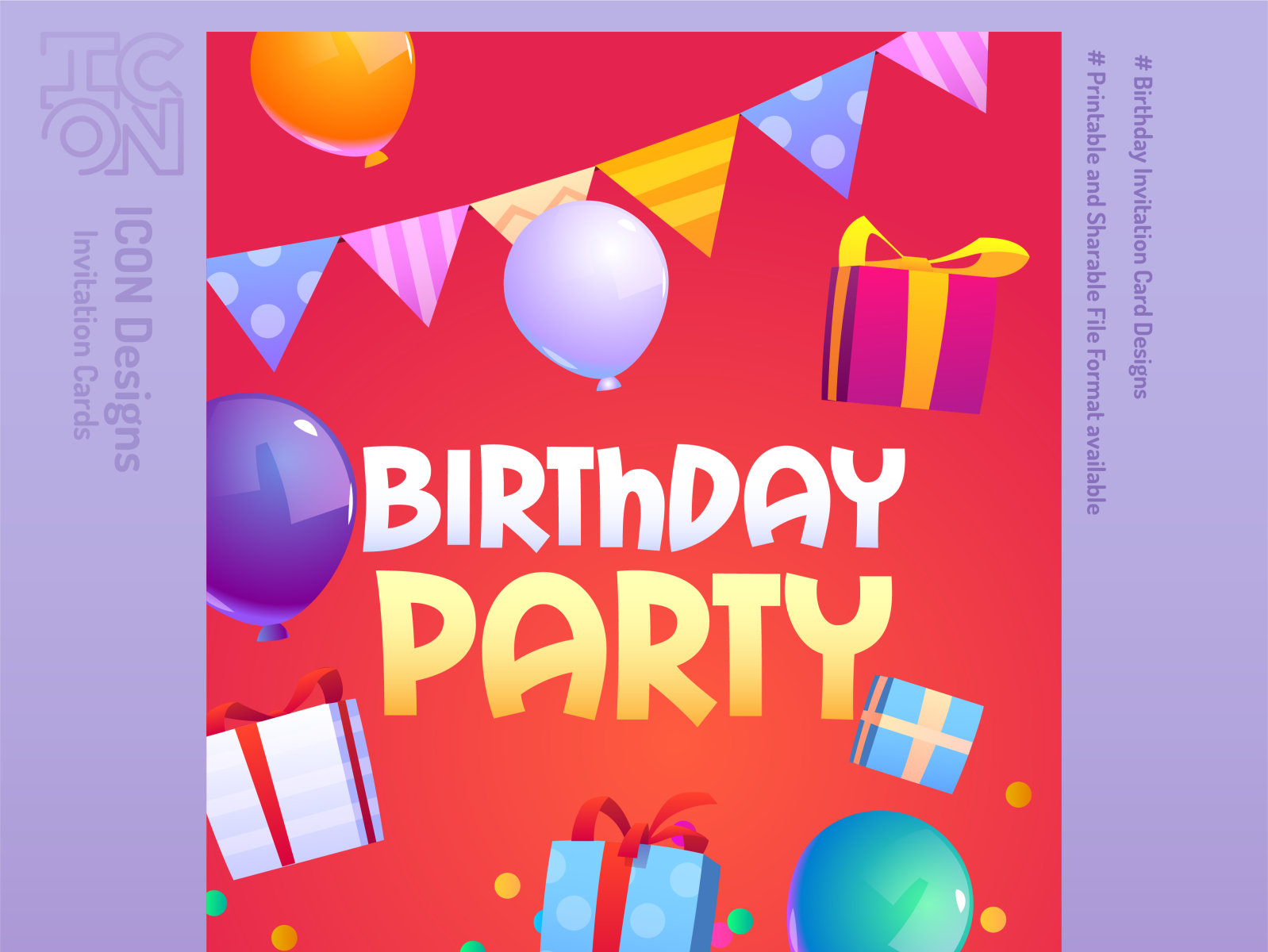 Birthday Party Invitation Card | ICON Designs by ICON Designs on Dribbble