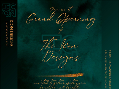 Grand Opening Invitation Card | ICON Designs branding cheers grand graphic design icongroup illustration invitation opening party sankalpjariwala theicondesigns