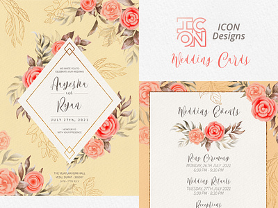 Wedding Card Design | ICON Designs branding card design destination graphic design haldi icongroup illustration illustrator ring sankalpjariwala theicondesigns wedding