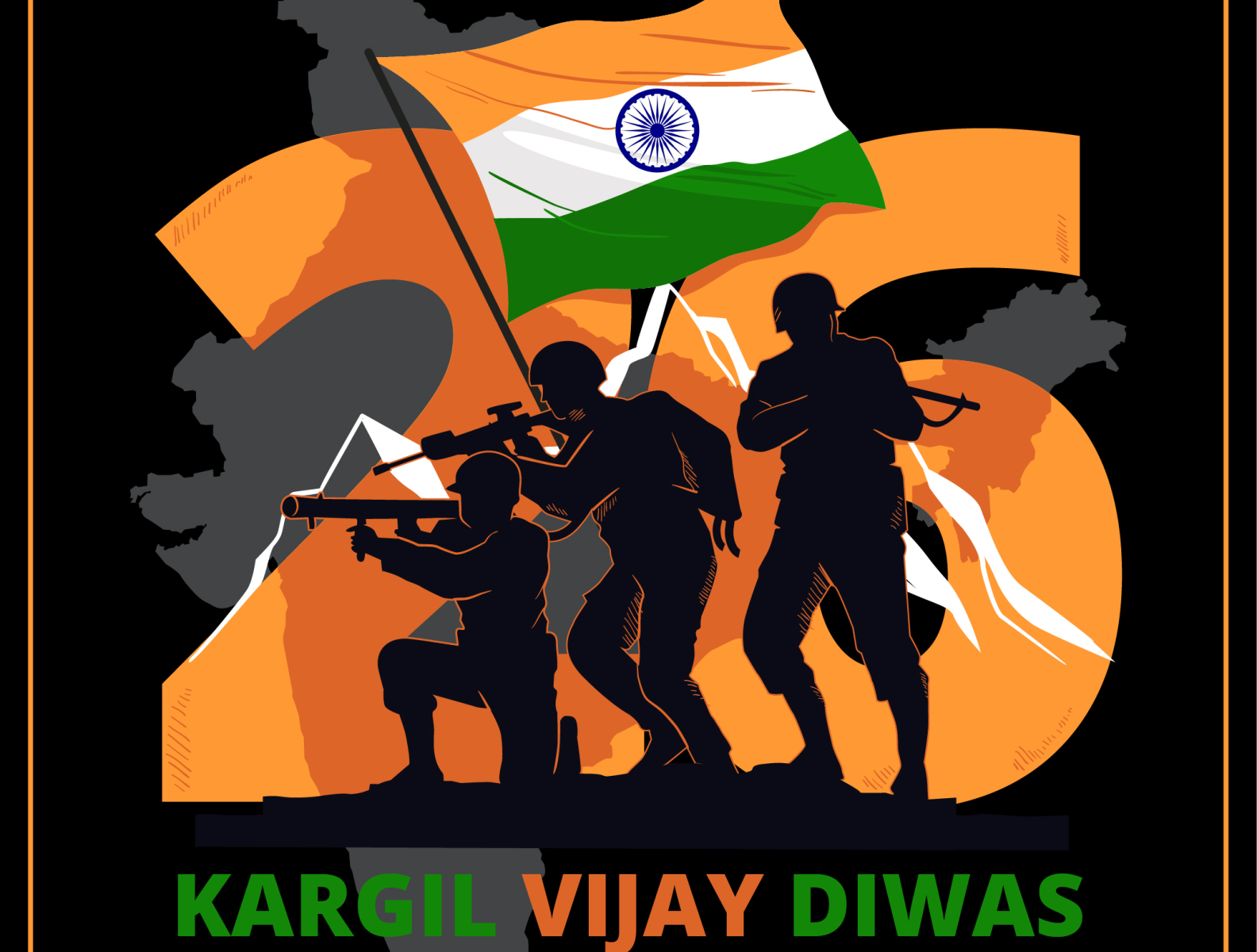 Kargil vijay diwas 26th july Royalty Free Vector Image