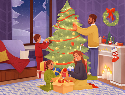 Christmas time children illustration design graphic design illustration ui website illustration