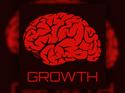 Growth Mindset art brain creative design graphic design growth illustration illustration art monochromatic poster red vector vector art vector illustration vectorart