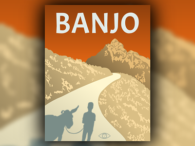 Banjo Book Cover art book book cover book cover design cover creative design donkey graphic design illustration illustration art kid landscape montains silhouette vector vector art vector illustration vectorart