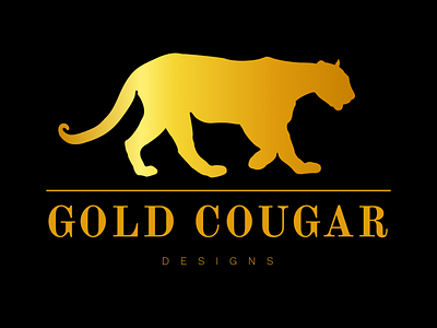 Gold Cougar Designs black brand brand design brand identity branding cougar creative gold gradient graphic graphic design graphicdesign graphics illustration logo logo design logodesign logos logotype vector