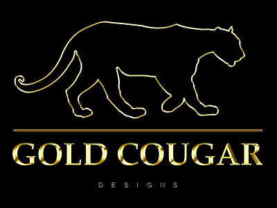 Gold Cougar Designs Official Logo branding clean design cougar creative design designs elegant gold gold lettering illustration logo logo design logodesign logos logotype official photoshop silhouette typography vector