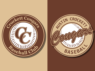 Crockett Baseball Logos austin baseball baseball logo brand design brand identity branding branding design creative design icon logo logo design logodesign logos shield shield logo team team logo typography vector