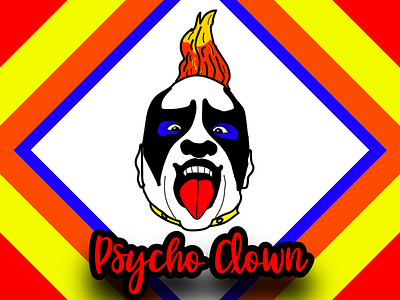 Psycho Clown Cartoon Portrait