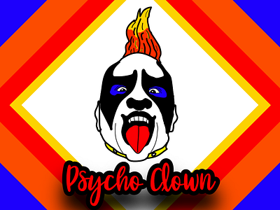 Psycho Clown Cartoon Portrait 3 art blue clown creative design illustration illustration art orange portrait portrait art portrait illustration portraits poster design red vector vector art vector illustration vectorart wallpaper yellow