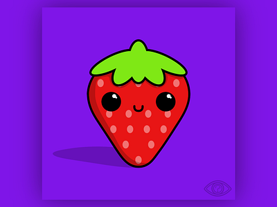 Kawaii Strawberry adorable art childish creative cute cute art design fun illustration illustration art kawaii kawaii art kawaii faces kawaii food playful strawberry vector vector art vector illustration vectorart