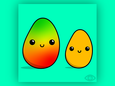 Kawaii Mangos adorable art childish creative cute design fruit fruit illustration fruits fun illustration illustration art kawaii mango mangoes playful vector vector art vector illustration vectorart