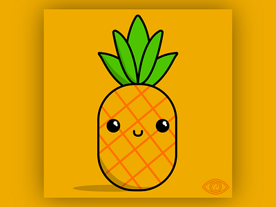 Kawaii Pineapple adorable art childish creative cute design fruit fruits fun illustration illustration art kawaii kawaii art kawaii faces kawaii food pineapple vector vector art vector illustration vectorart