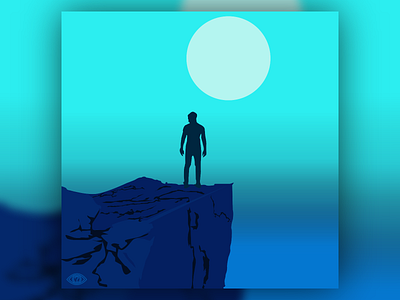 SXSW 6 aqua art blue cliff creative cyan design gradient graphic design illustration inspirational man motivational person power rocky silhoutte vector vector art vectorart