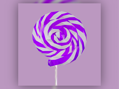 Low Poly Lollipop adaptable art childish clean creative design digital art fun graphic illustration lollipop low poly lowpoly playful purple smooth soothing vector vector art vectorart