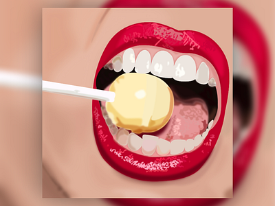 Hyperrealist Lollipop art branding creative design fun hyperrealist illustration lips lipstick lollipop mouth playful real realist realistic teeth vector vector art vectorart woman