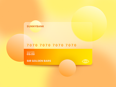 SUNNYBANK aesthetic bank branding card card design creative credit card design glass glasscard glassmorphism gold golden personality sunny trend ui vector vector art yellow