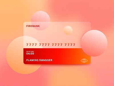 FIREBANK bank branding card creative credit card creditcard design fire flaming glass glasscard glassmorphism graphic design logo pastel red ui vector vector art vectorart