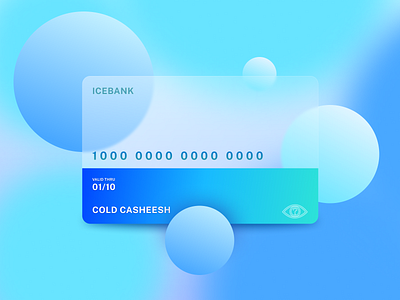ICEBANK blue branding card cards clean cold creative credit card design frozen glass glassmorphism ice logo soothing trend ui ui trend vector vectorart