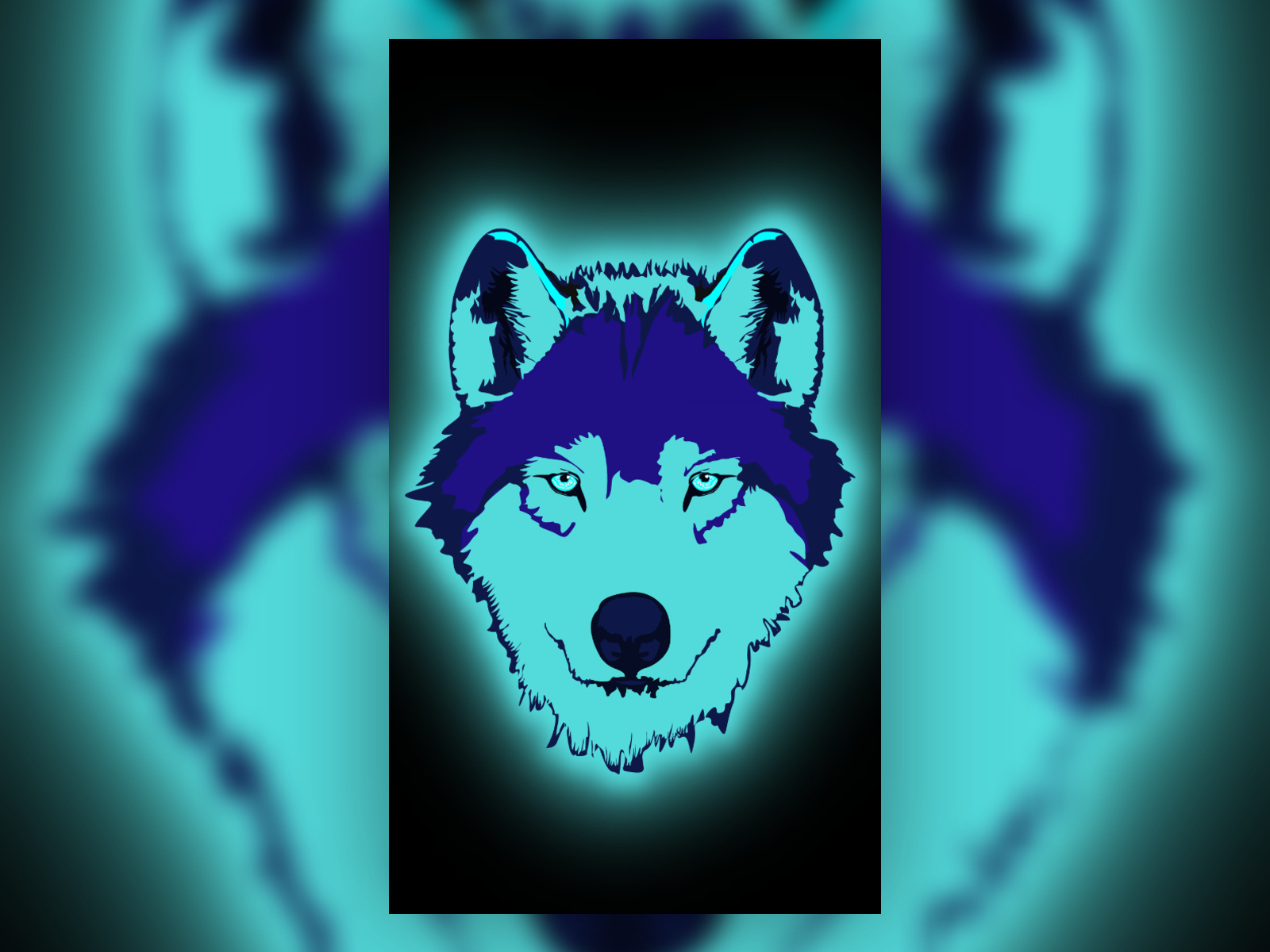 Colorful Neon Wolf by lonewolf6738